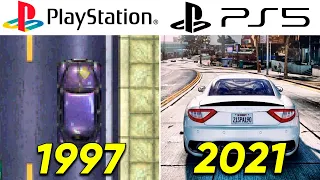 Evolution of GRAND THEFT AUTO PlayStation Games (1997-2021)