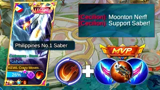 GODLY SUPPORT SABER IS REAL!!? ENEMY AUTO DELETE | BEST BUILD TOP GLOBAL SABER