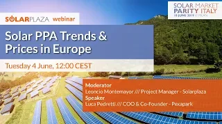 Solar PPA Trends - Prices in Europe | SMP Italy | Solarplaza Webinar