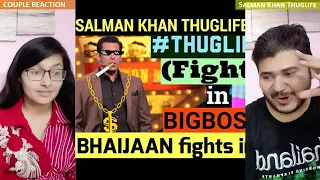 Couple Reaction on ULTIMATE SALMAN KHAN THUG LIFE in BigBoss | Top 10 Fights of Salman in Bigboss