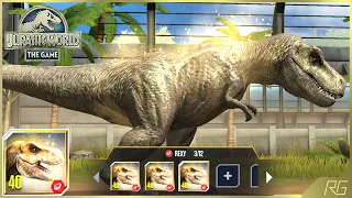 REXY X3 MAX LEVEL 40. REXY TYRANNOSAURUS FEEDING & BATTLE | Jurassic World The Game