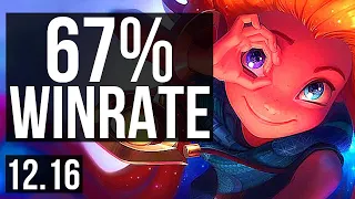 ZOE vs LUX (MID) | 6/0/9, 67% winrate, Dominating | KR Challenger | 12.16