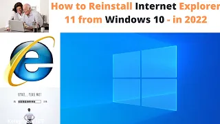 how to reinstall Internet Explorer 11 in windows 10 | How to Download and Reinstall IE on Windows 10