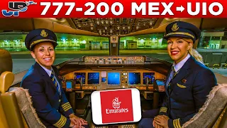 Emirates Boeing 777 Cockpit Mexico City🇲🇽 to Quito🇪🇨