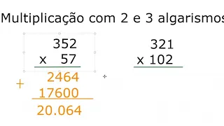 Multiplicação por 2 e 3 algarismos