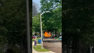 Trash Truck Explodes In Fire
