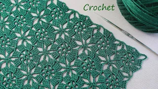 УЗОР без отрыва нити!!!  ВЯЗАНИЕ КРЮЧКОМ квадратные мотивы  SUPER EASY Beautiful Pattern Crochet