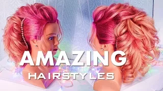 ПРИЧЕСКИ на ВЫПУСКНОЙ . Праздничная прическа на средние волосы💛  Amazing Hair Transformations