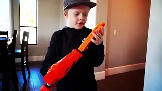 New Nerf Blaster Battle! Ethan Attacks Cole with Nerf Modulus Longstrike. ExtremeToys TV