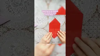 Super easy and nice origami heart corner bookmark // #origami #shorts
