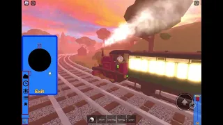 Blue train with friends Roblox exploring sodor lady