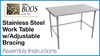 Stainless Steel Work Table w/Adjustable Bracing Assembly Instructions