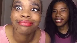 Blindfolded makeup challenge with my best friend