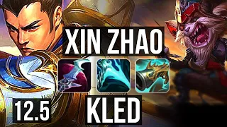 XIN vs KLED (TOP) | 7 solo kills, 600+ games, Godlike | KR Master | 12.5