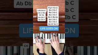 BTS - Life Goes On (EASY Piano Tutorial with Letter Notes) #Shorts