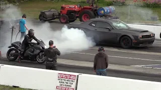 Epic Race !! Demon vs Turbo Hayabusa -604 Street Legit drag racing