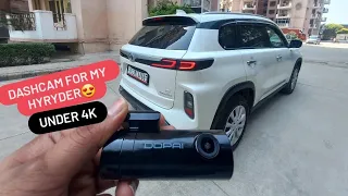 INSTALLED DDPAI MINI  DASHCAM IN MY TOYOTA HYRYDER👆😋 THIRD EYE OF OUR HYRYDER...IN BUDGET💰