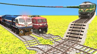 3 TRAINS RUNNING ON DANGEROUS  RISKY RAILROAD TRACKS | Railway Crossing | Train Simulator 2022