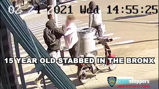 Caught on Camera: 15 Year Old Boy Stabbed in the Bronx