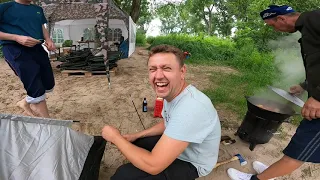 Всей бригадой выскочили отдохнуть! Рыбалка! Баня на природе!!!