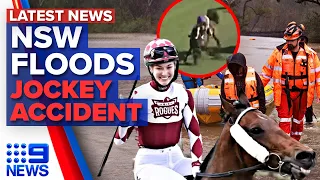 NSW flood evacuation orders, Jockey fighting for life after falling off horse | 9 News Australia