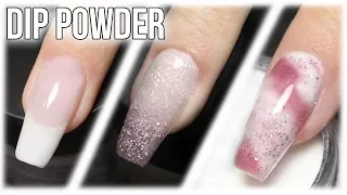 💅 3 DIP POWDER Nail Designs 💗 French, Ombre & Marble