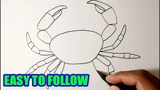 How to draw a crab easy step by step | SEMI REALISTIC DRAWING