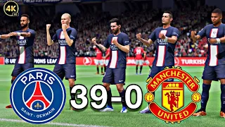 When Messi & Ronaldo & Haaland & Mbape play together | Manchester united vs Paris | UCL | EAFC24