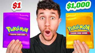 The MOST INSANE $1 vs $1,000 Pokémon Card Pack Opening!