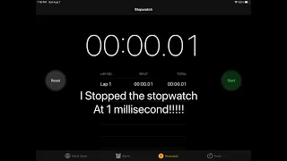I stopped the stopwatch at 1 millisecond!!