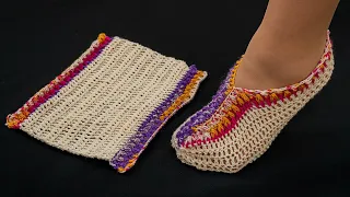 How to crochet slippers from a rectangle for beginners!