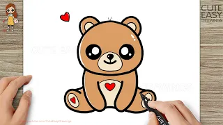 Draw a Cute Teddy Bear Easy Step by Steps for Kids and Beginners