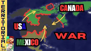 North America ERUPTS into WAR! See who wins the continent | territorial.io | free online game