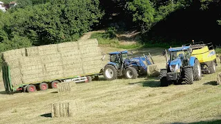 New Holland T7070 - T6.180 - LM9.35 | Vanara 10,2 m. 4 assi | Pressatura fieno 2020