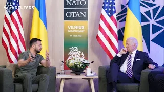 Zelenskiy meets Biden at NATO summit
