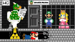 Mario Challenge Bowser Prison Escape rescue Luigi and Peach | Game Animation