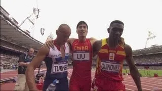 Merritt, Shubenkov, Richardson & Robles 110m Hurdles Heats - London 2012 Olympics