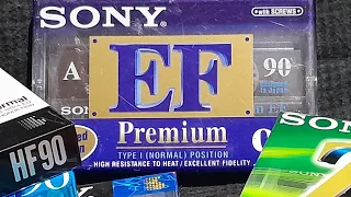 SONY EF Premium cassette unwrapping and sound test