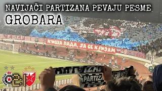 Partizan Crvena zvezda 2-1 Navijači pevaju pesme Grobara