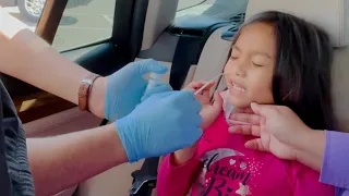 Drive Thru Nasal Swab test experience  for kids / How to make covid test more comfortable for kids