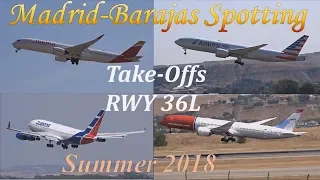 Madrid-Barajas Airport Spotting: Summer Heavies Take-Offs (2018-08-17)