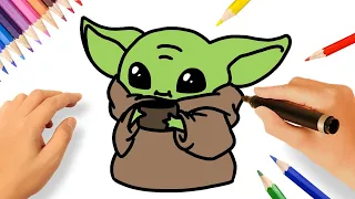 HOW TO DRAW BABY YODA EASY