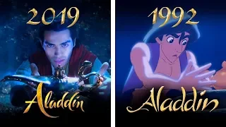 Aladdin OFFICIAL 1992 to 2019 movie COMPARISON! Actors playing each character!