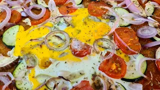 🏋🏽‍♀️😱 Pizza casera 100% INTEGRAL con HUEVO🍳 y VERDURAS en 1 minuto 🍅🍆