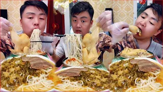 ASMR Fast Food | Eating Noodle, Boiled Chicken | Xiaofeng Mukbang #95