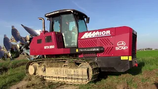 Scaip Warrior STX-350 + Aldo Annovi 3 bottom plow - POV & cab view, engine sound | Aratura trivomere