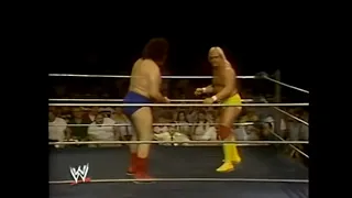 wwf tv 1980-andre the giant vs hulk hogan (slams, busts andre open with "loaded" elbow pad)