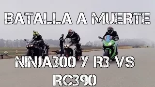KTM RC390 VS R3 VS NINJA 300 BATALLA A MUERTE #FULLGASS