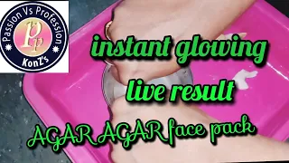 AGAR AGAR face  mask for instant glow and shade increase, live result.