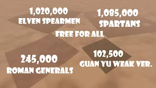 Roman Generals vs Spartans vs Guan Yu (Weak Ver.) vs Elven Spearmen | UEBS 2